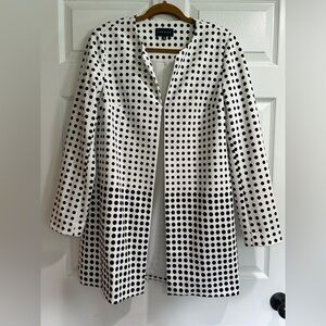 Premise Navy and White Trench Coat Classic Polka Dot Design